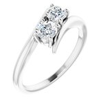 14K White 4.4 mm Round Two-Stone Engagement Ring Mounting 